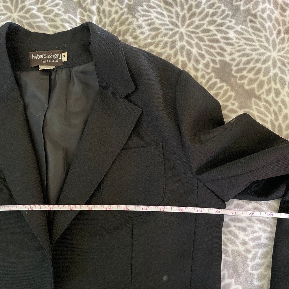 Haberdashery Vintage Black Blazer Womens Size 14 Business Casual Office Wear Vtg - Picture 5 of 10